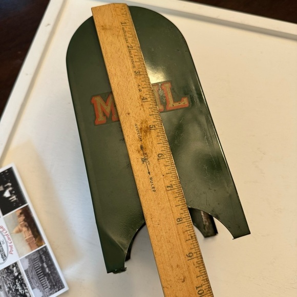 Vintage Mailbox Bank All American 9" Tall Steel Collection Box 1950/60s Green - Picture 11 of 16